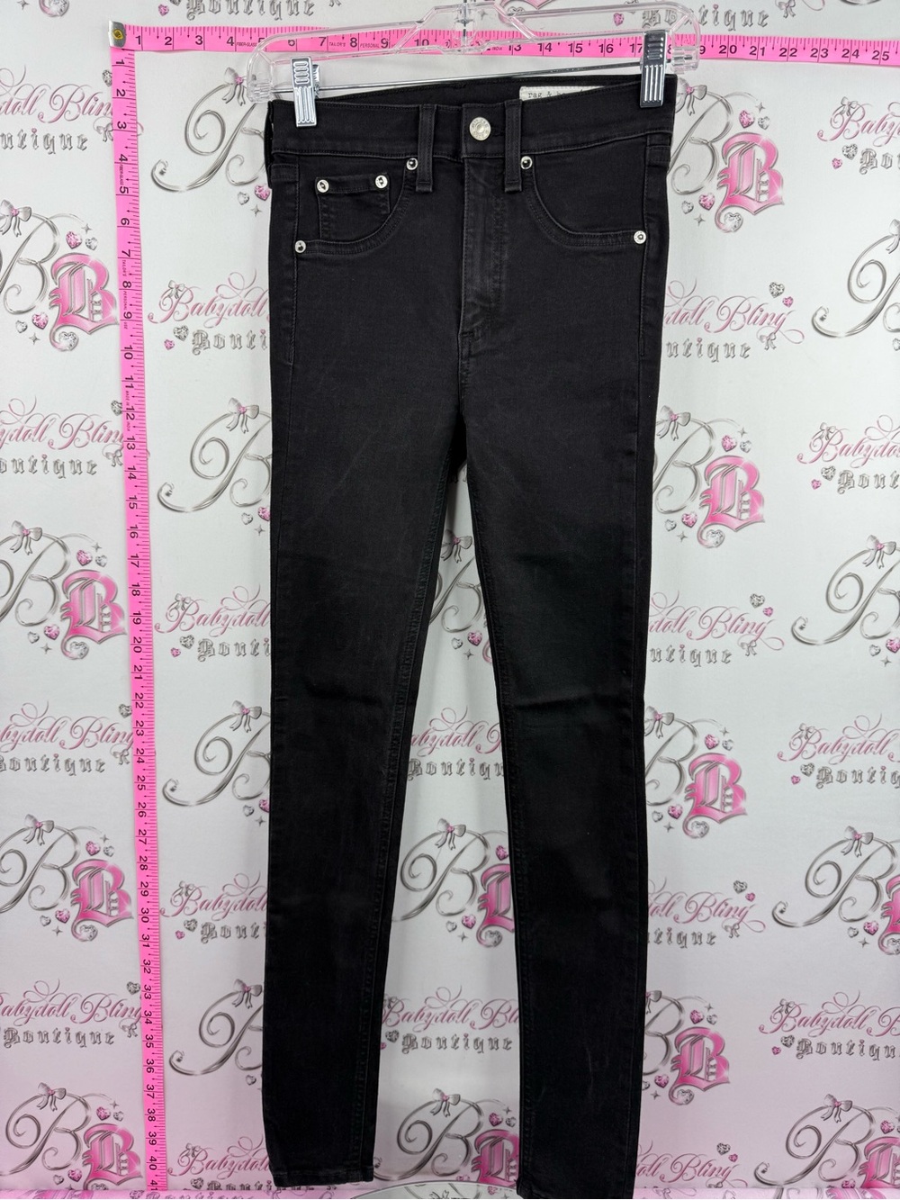 rag & bone high rise ankle skinny jeans denim grey Black High-Rise Skinny Jeans
